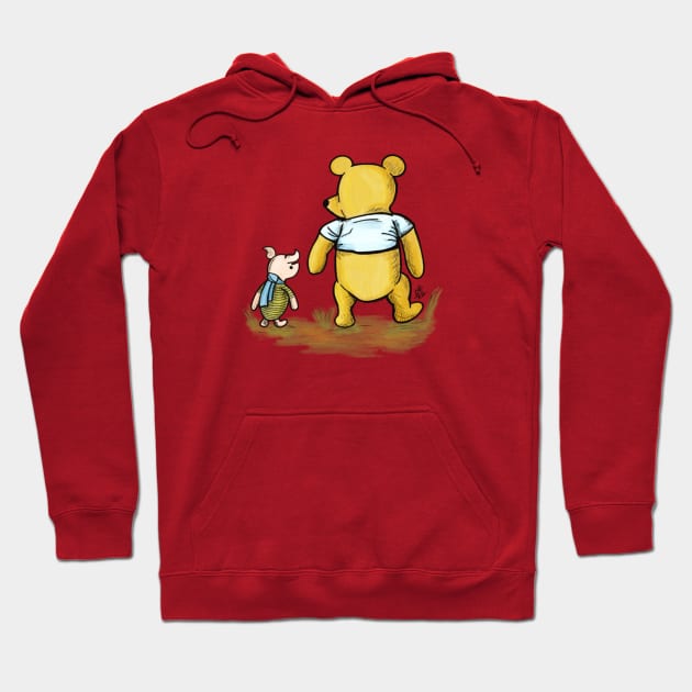 Winnie the Pooh and Piglet go for a walk Hoodie by Alt World Studios